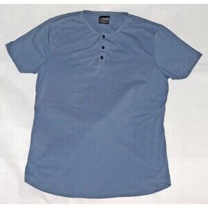 X Cuts Curve Hem PYCA PRO Men's Short Sleeve Henley Shirt Size XL